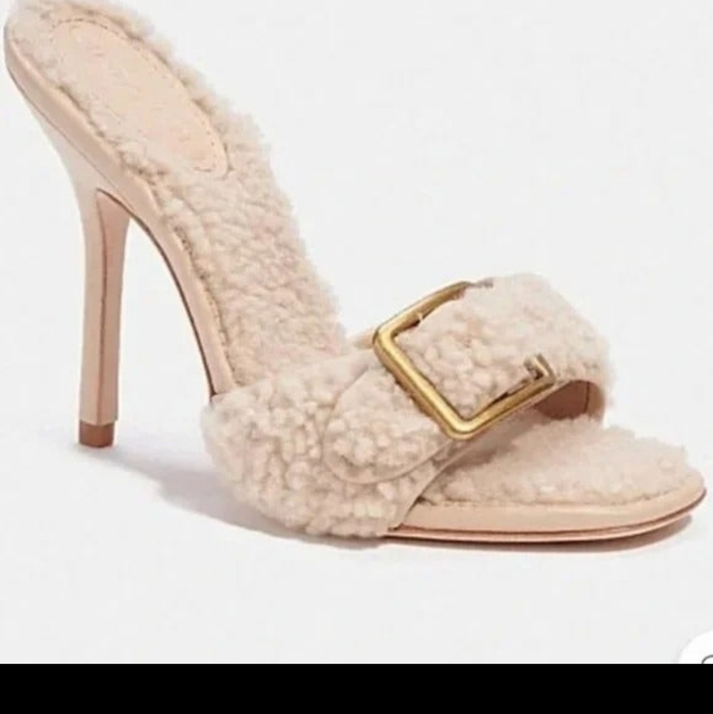 🩷SOLD🩷 🩷SOLD🩷Coach Shearling Buckle Mule size 6.5